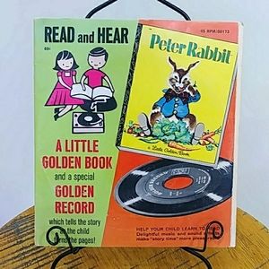 Vintage 1958 Peter Rabbit Little Golden Book with 45 RPM